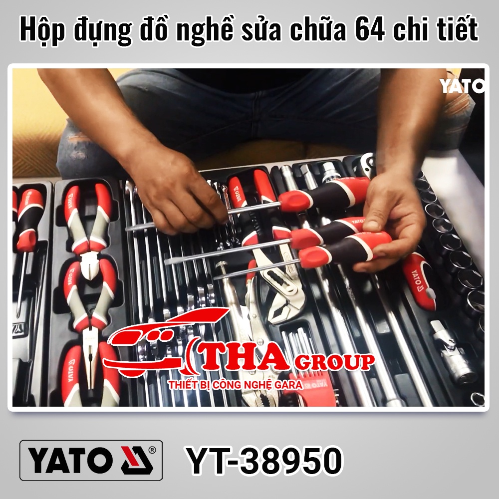 Hộp đựng đồ nghề sửa chữa 64 chi tiết Yato YT-38950