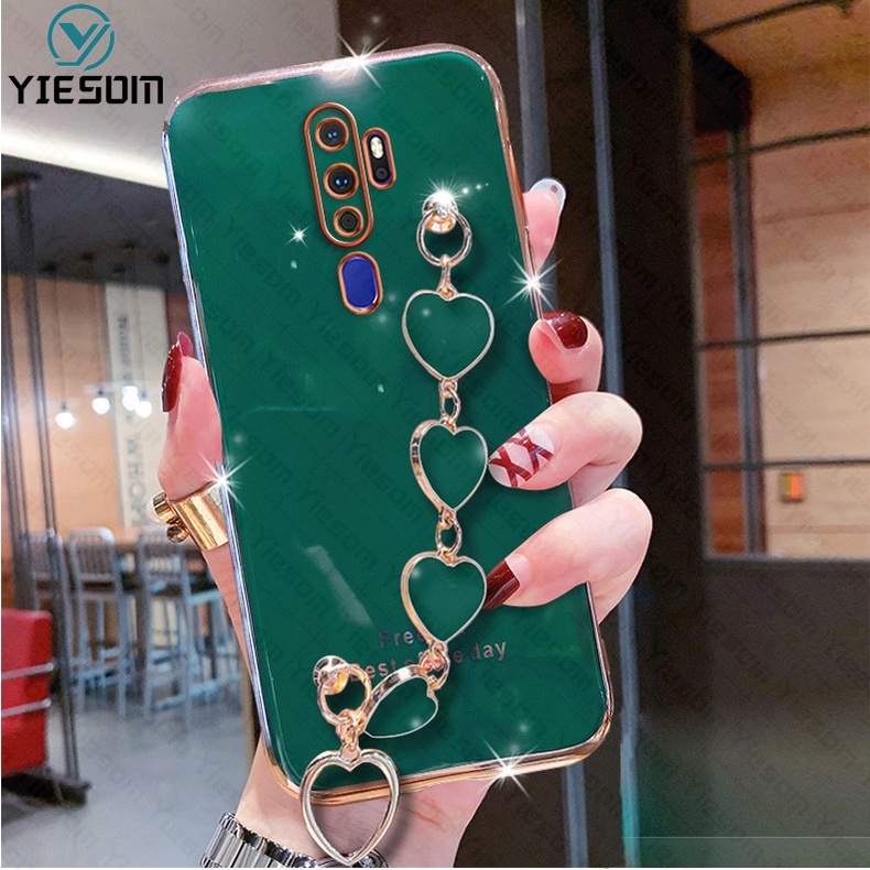 Ốp Điện Thoại Sang Trọng Có Dây Đeo Tay Cho OPPO A9 A5 2020 A31 A92 A72 A52 A91 A83 A77 A59 A57 A3 A3S A5S A7 A12 A11K F5 F9 F11 Pro