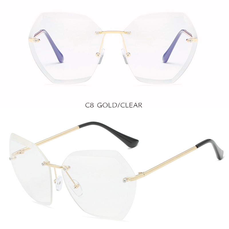 (Hàng Có Sẵn) Kính Mát Không Gọng Màu Kẹo Ngọt Phong Cách Hàn Quốc