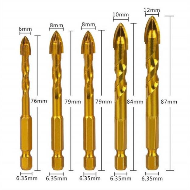 Mũi Khoan Gạch Men Đa Năng ❤️1K FREESHIP❤️ Mũi Khoan Tường Bê Tông Chuôi Chân Lục Giác (DCG)