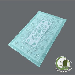 Tấm khăn trải bàn 80cm x 1,2m bằng nhựa không thấm nước - màu xanh ngọc