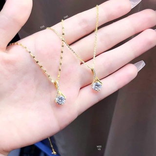 DÂY CHUYỀN LÁ ME MẶT ĐÁ VÀNG