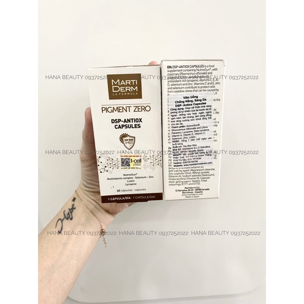 Viên Uống Chống Nắng, Làm Sáng Da - MartiDerm Pigment Zero DSP Antiox Capsules
