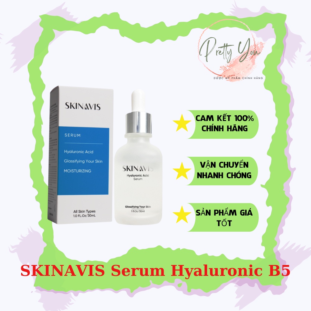 [Chính Hãng]Tinh Chất Cấp Ẩm, Phục Hồi, Căng Bón, trẻ hóa da - SKINAVIS Hyaluronic Acid &amp; Niacinamide + B5 Serum 30ml