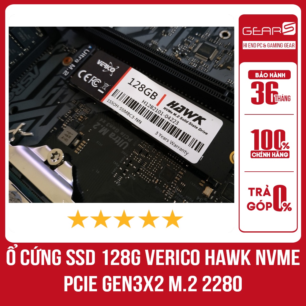 Ổ cứng SSD 128G Verico Hawk NVMe PCIe Gen3x2 M.2 2280 - Bảo hành chính hãng 36 tháng