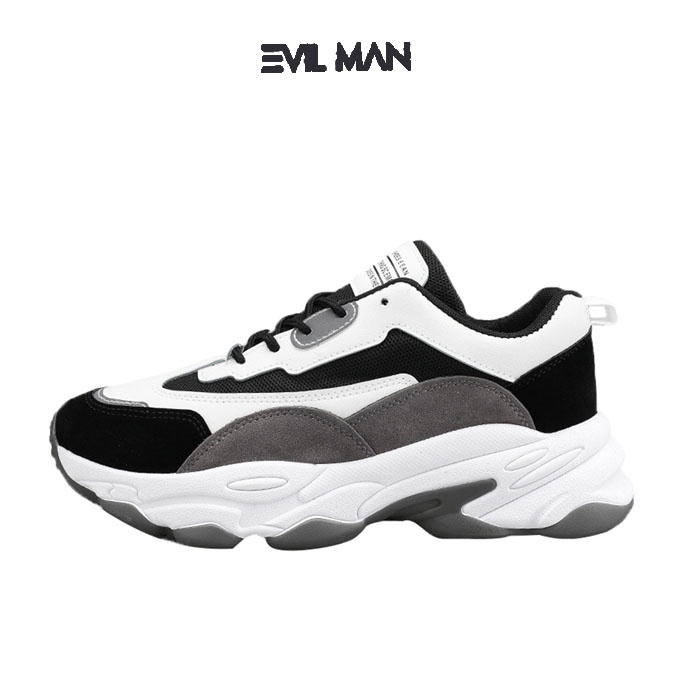 Giày Sneaker Nam, Giày Thể Thao Nam EVIL SPORT 04 hầm hố trẻ trung năng động Màu Đen Trắng - ES04ĐT