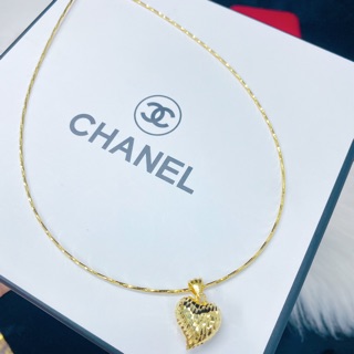 Kiềng mềm mặt trái tim chạm mạ vàng-bền màu
