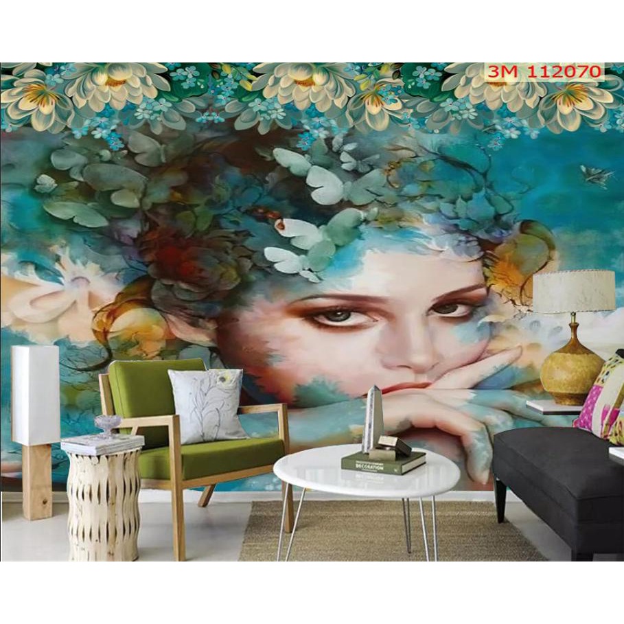 Tranh dán tường 3D trang trí quán cafe trà sữa trà chanh chất liệu decal pp keo sẵn giá rẻ đẹp 004