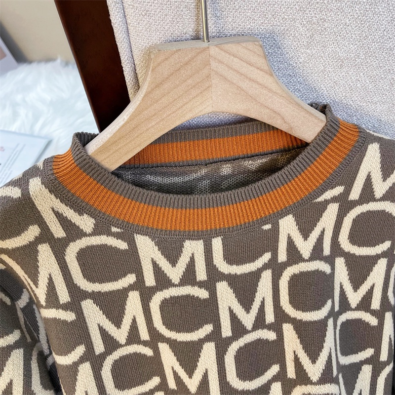 Áo sweater Pure Cube dệt kim cổ tròn tay dài dáng rộng thời trang thu đông cho nữ