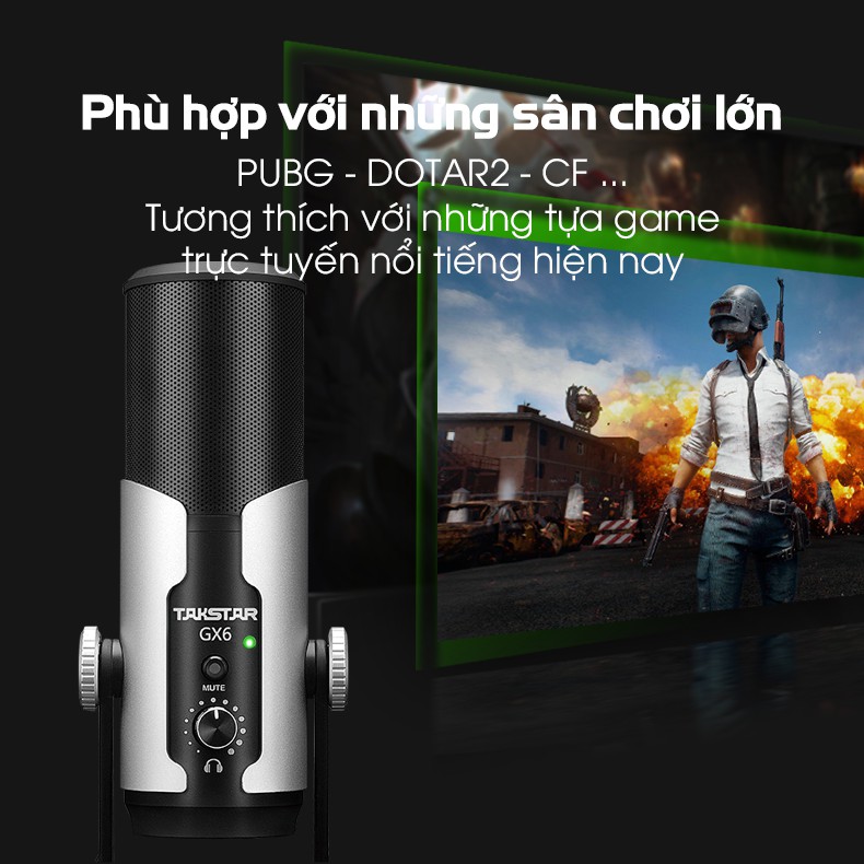 (FREESHIP)TẶNG CÁP IPHONE Mic thu âm chuyên nghiệp cao cấp Takstar GX6 hát karaoke, livestream, bán hàng