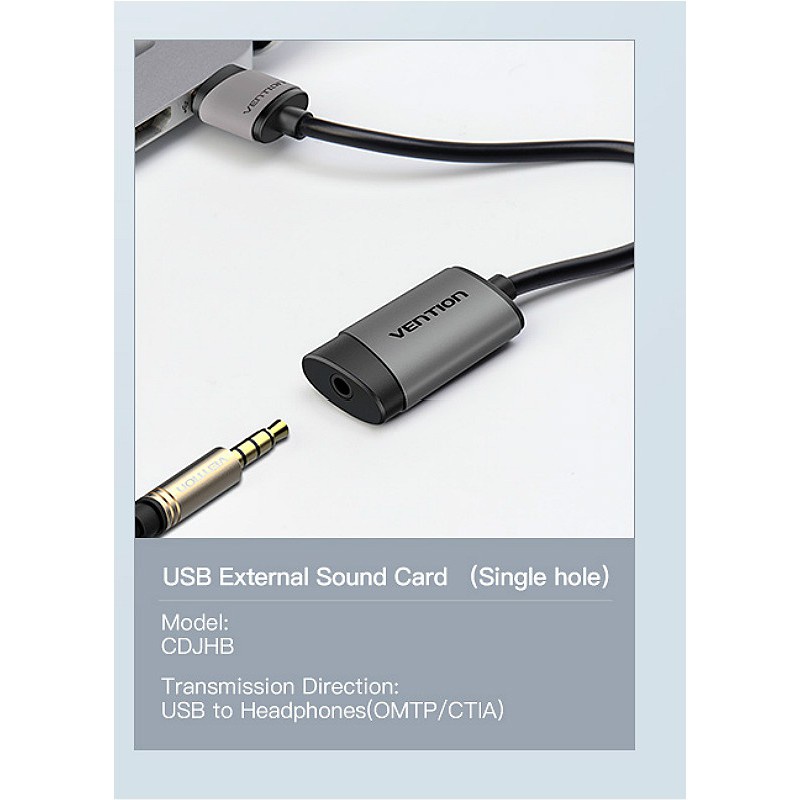 Usb âm thanh cho Laptop PC Vention CDJH usb sound card