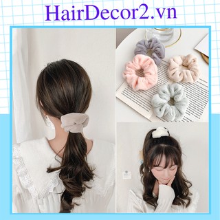 Dây buộc tóc scrunchies lông phong cách hàn quốc tiểu thư