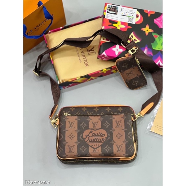 Túi đeo chéo nam nữ L.V DA PU có bảo hành fullbox +BILL hot nhất 2022