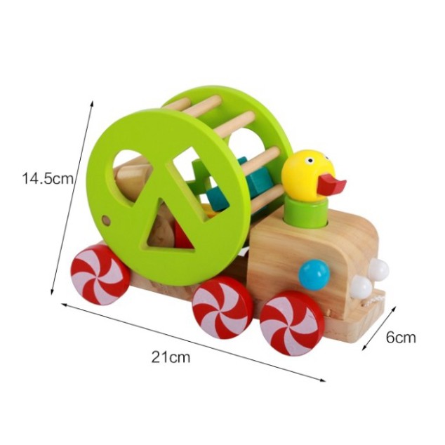 Đồ chơi Xe kéo con vịt thả hình khối - Phát triển tư duy cho bé  BONBON KIDS