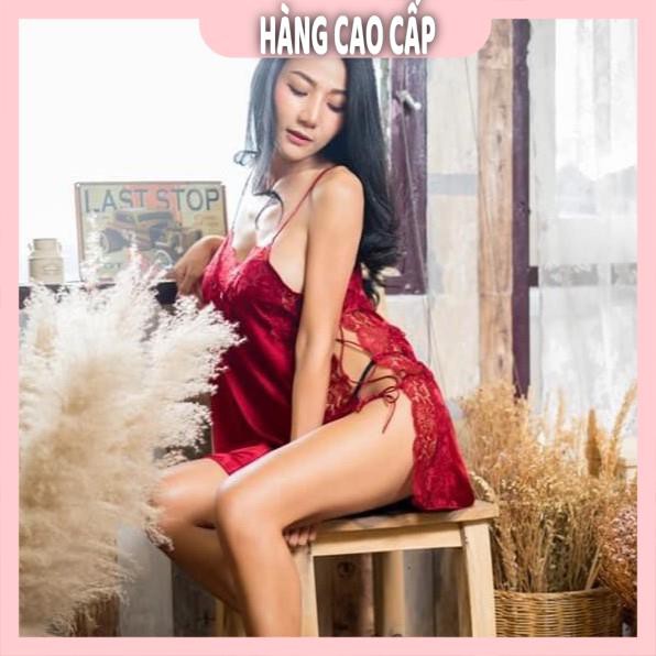 Váy ngủ sexy đan dây hông đầm ngủ lụa phối ren gợi cảm với 5 màu Hot Trend | BigBuy360 - bigbuy360.vn