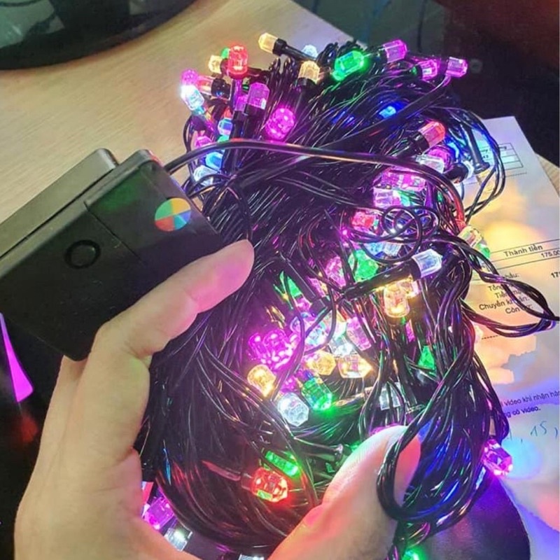 Dây đèn nháy thả mành ,Đèn led sợi mành buông 2m5 chống nước bóng nhiều màu trang trí nhà cửa