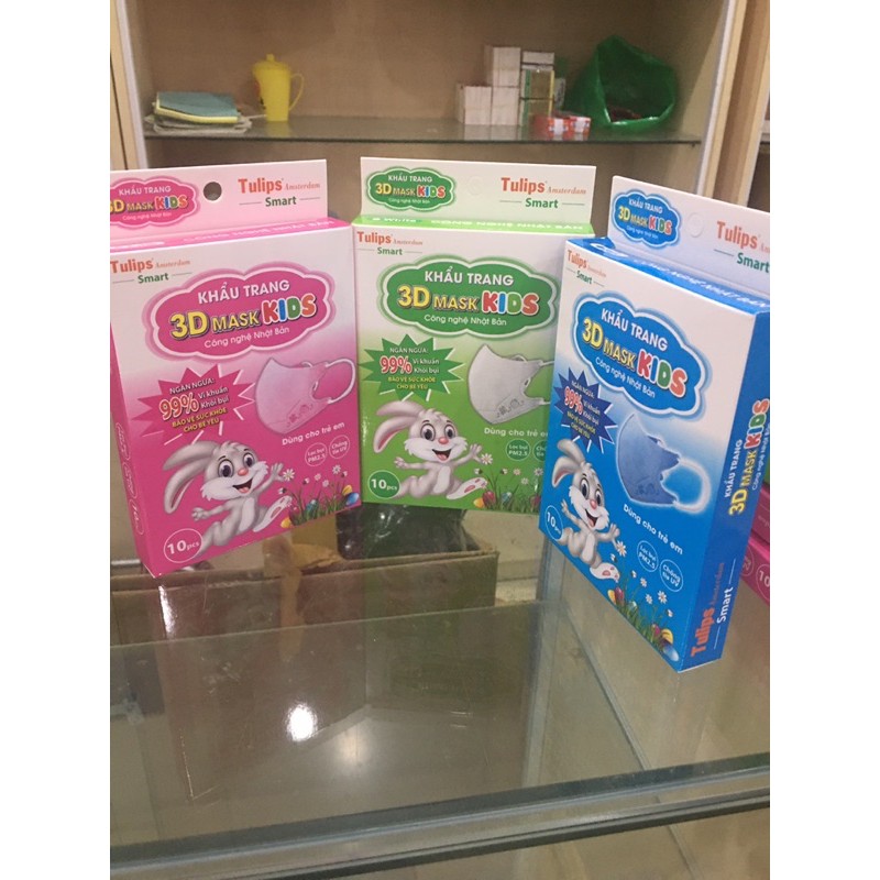 Hộp 10 c khẩu  trang tulip 3D mask kid