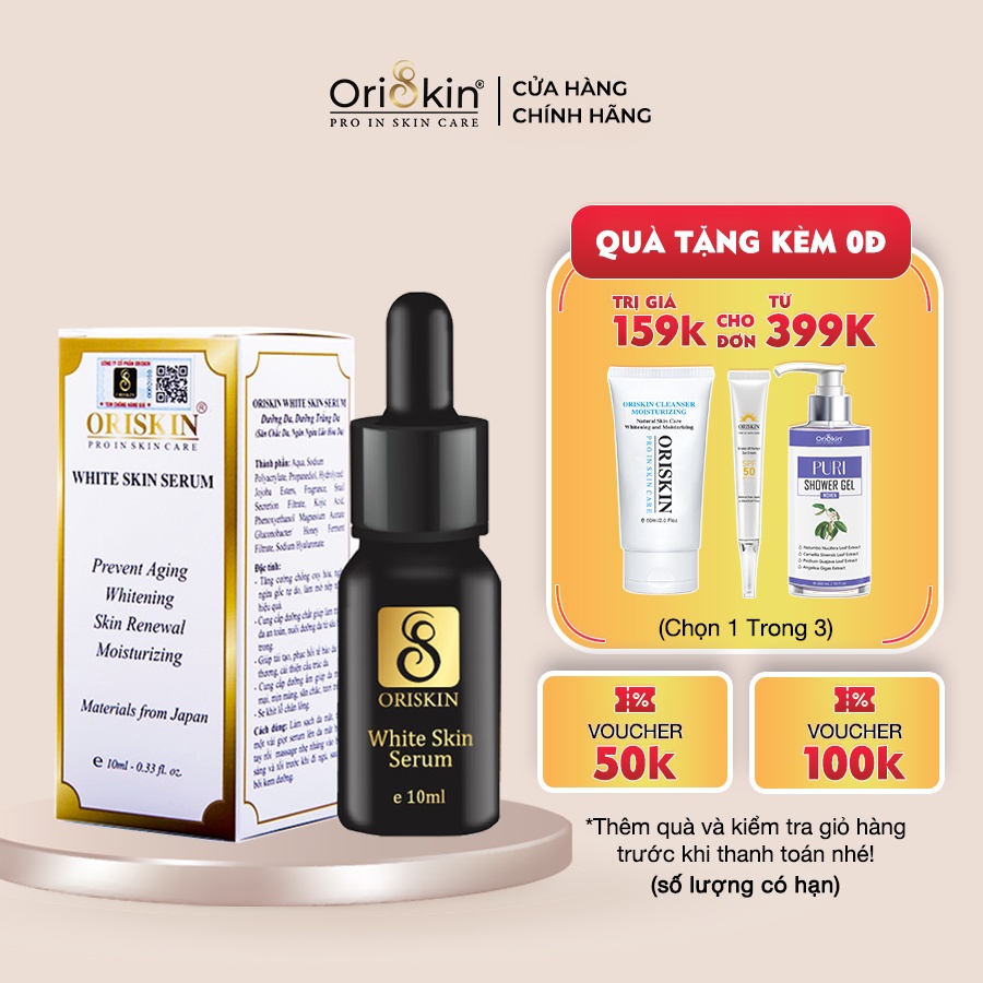 Serum Dưỡng Ẩm Cho Da Khô Oriskin White Skin Serum, Dưỡng Trắng Da Mờ Thâm Nám 10ml