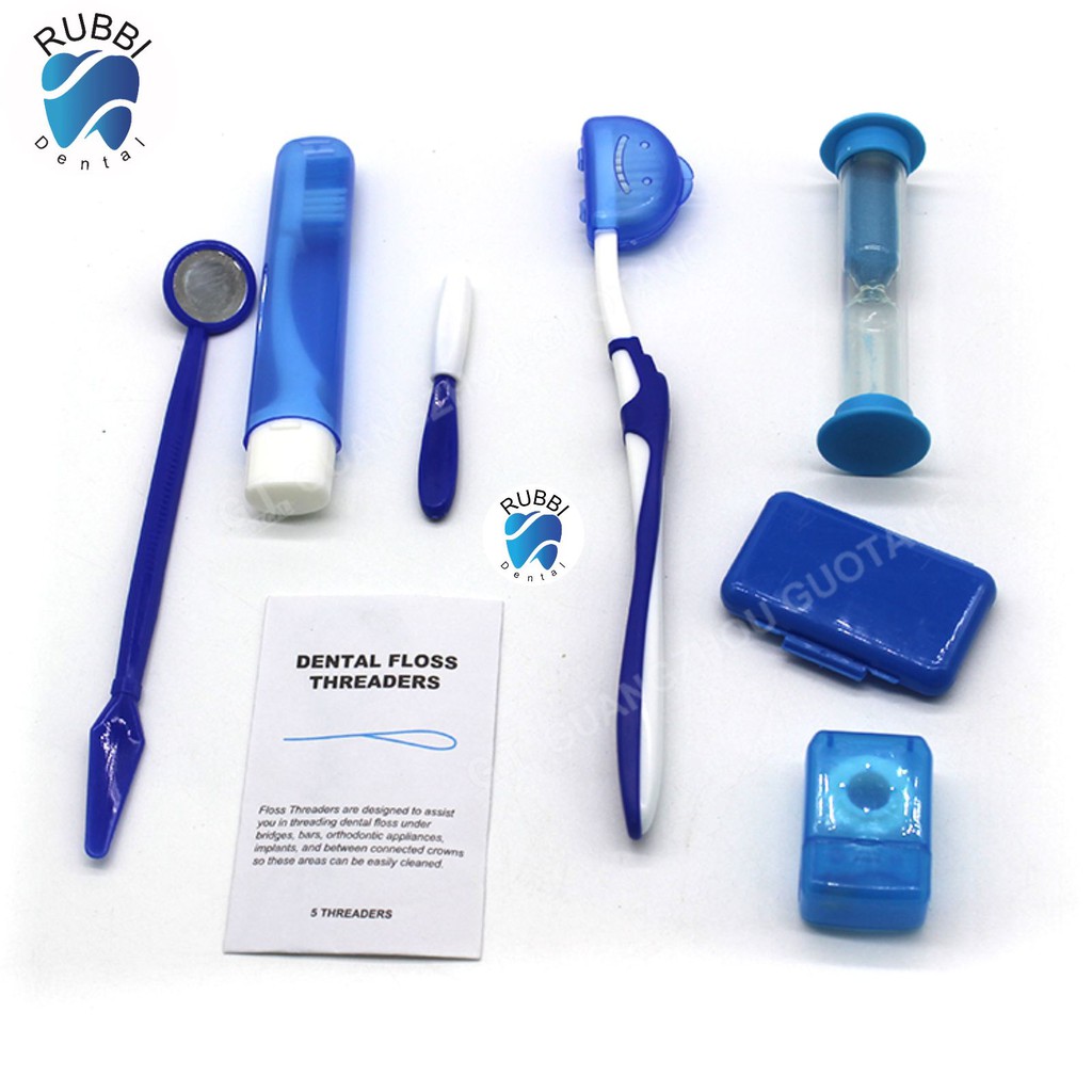 Bộ vệ sinh răng miệng 8 món dành cho niềng răng, vệ sinh cá nhân nhỏ gọn mang đi tiện lợi chăm sóc răng miệng