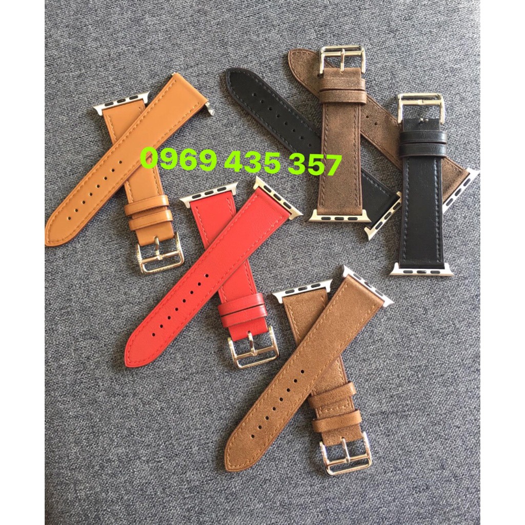 Dây đeo đồng hồ Apple Watch mẫu da nhám và trơn siêu nhẹ/siêu mỏng/siêu mịn
