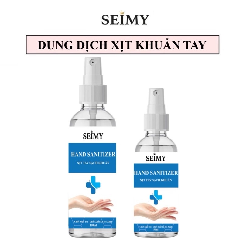 Nước rửa tay xịt khuẩn Seimy - Hand Sanitizer 50-100ml