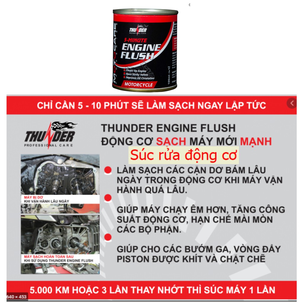 Vệ sinh buồng đốt / Súc rửa động cơ Thunder Carbon Cleaner 75ml