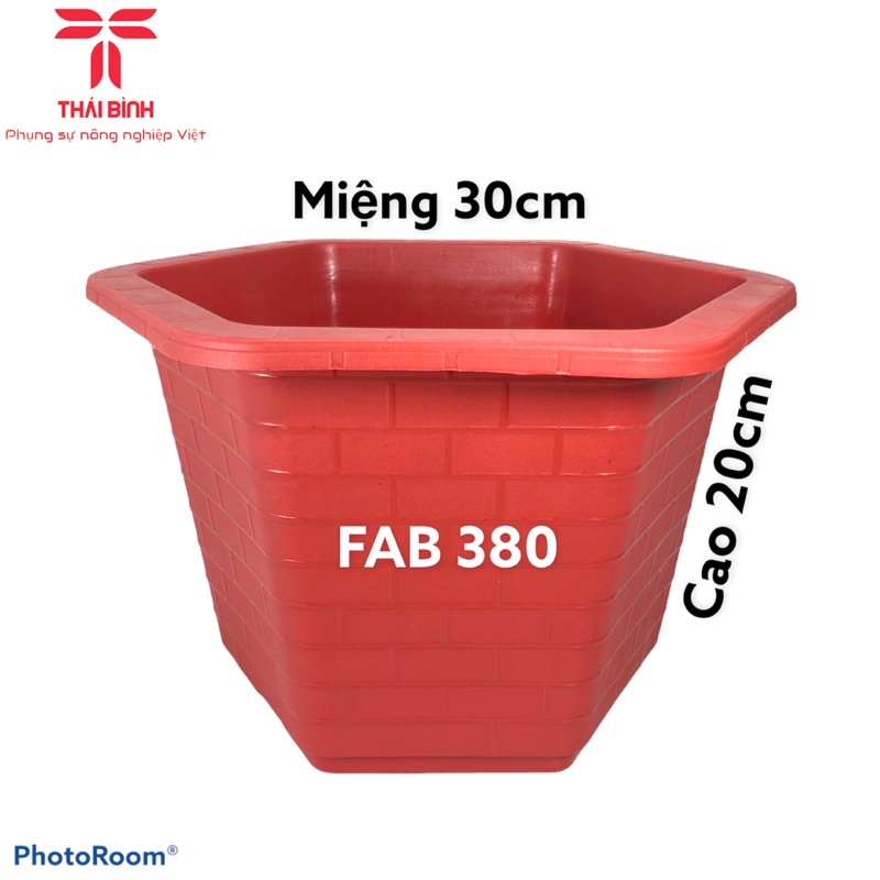 (Combo 5 cái) Chậu nhựa trồng cây FAB 380 đỏ-GIÁ SỈ