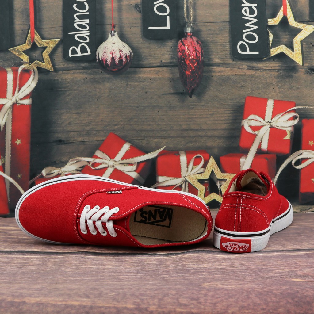 Giày van classic thời trang Nữ Màu đỏ tươi.