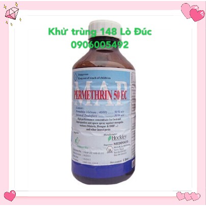 (Hàng thật 100%) Thuốc diệt muỗi PERMETHRIN 50EC nhập khẩu ANH QUỐC 1000ml