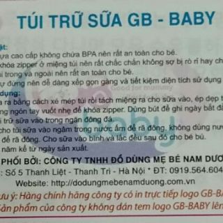 ( Mẫu mới) Combo 2 túi trữ sữa gb