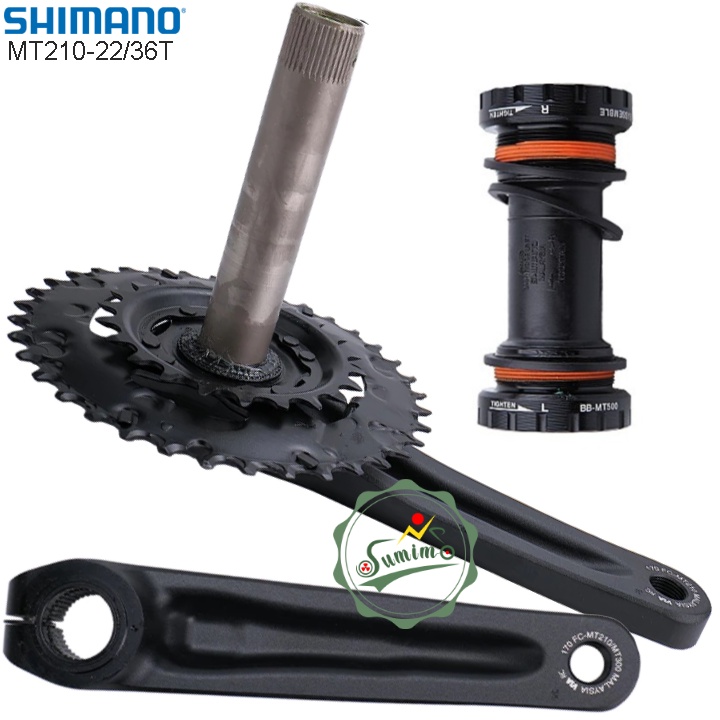 Giò dĩa xe đạp - Đùi dĩa Shimano FC-MT210-22/36T kèm BB - Chính hãng