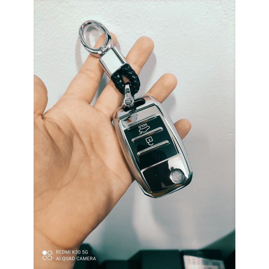 Ốp Chia Khóa Tráng Gương Xe Kia k3, Cerato, Sorento, Seltos, Soluto.. kèm móc treo