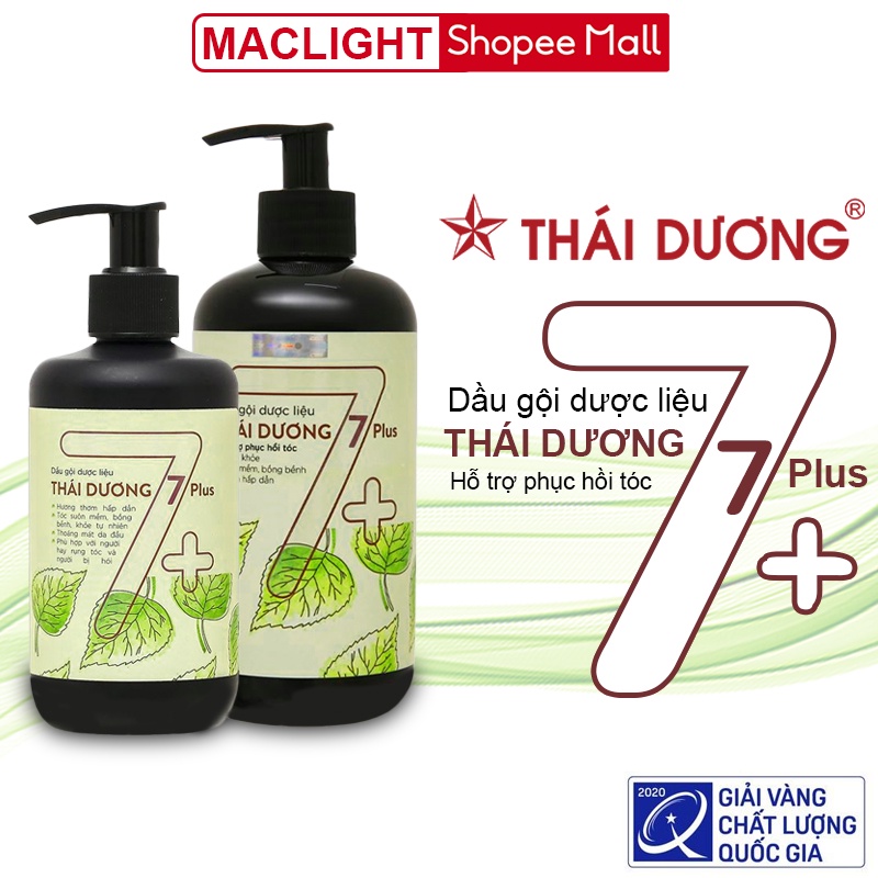 Dầu gội dược liệu Thái Dương 7 Plus không gàu không ngứa, dành cho tóc gãy rụng và phục hồi tóc