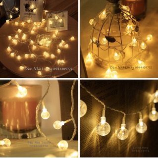 🎁 Tặng pin✌Đèn led bi bọt nước pha lê 3m xài pin trang trí nhà cực lung linh