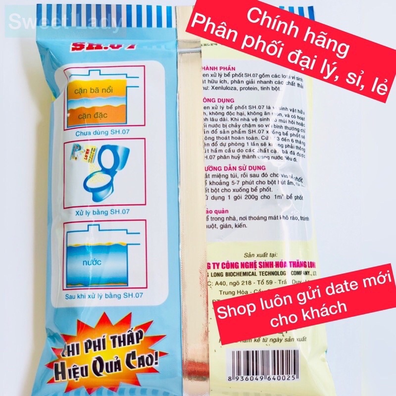 Men xử lý, Chống tắc nghẽn bể phốt cực mạnh CHÍNH HÃNG CÔNG TY SH.07