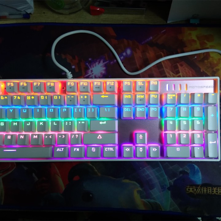 [🚀Giao siêu tốc chọn Grab, NowShip] Bàn phím cơ Motospeed K86 Rainbow Gaming Keyboard (Trắng)