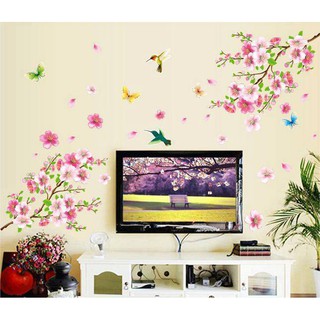 decal dán tường cành đào