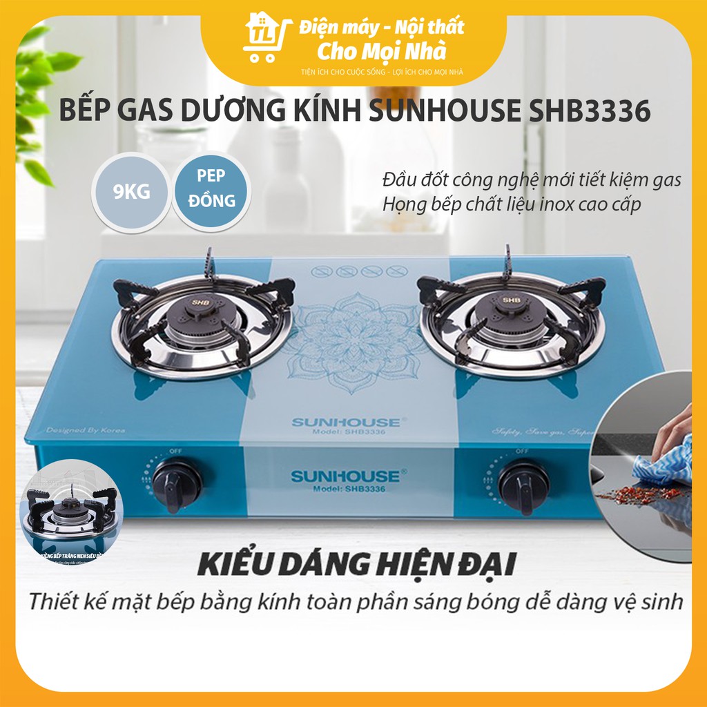 BẾP GAS DƯƠNG KÍNH SUNHOUSE SHB3336