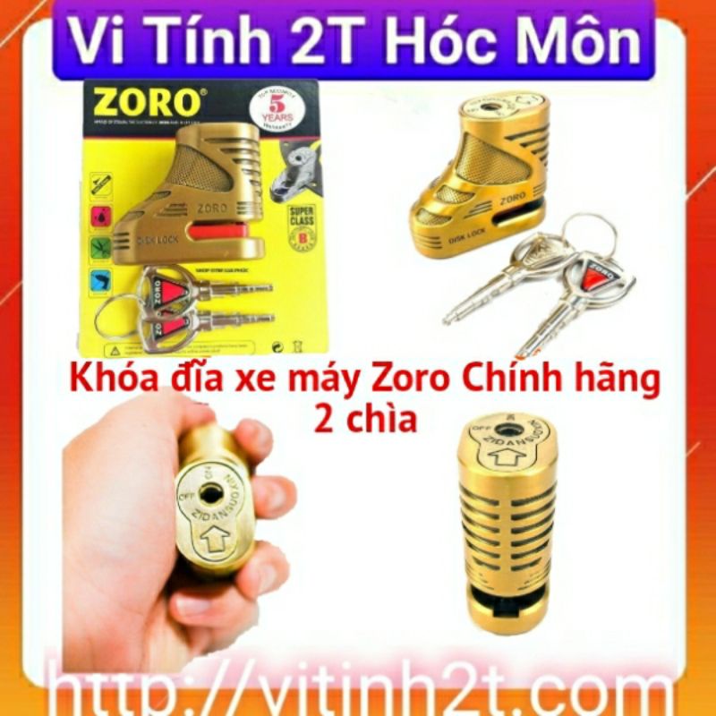 ( Hỏa tốc TpHCM) Khóa dĩa zcon / zoro loại tốt - Khóa đĩa xe máy z-con/ zoro chính hãng