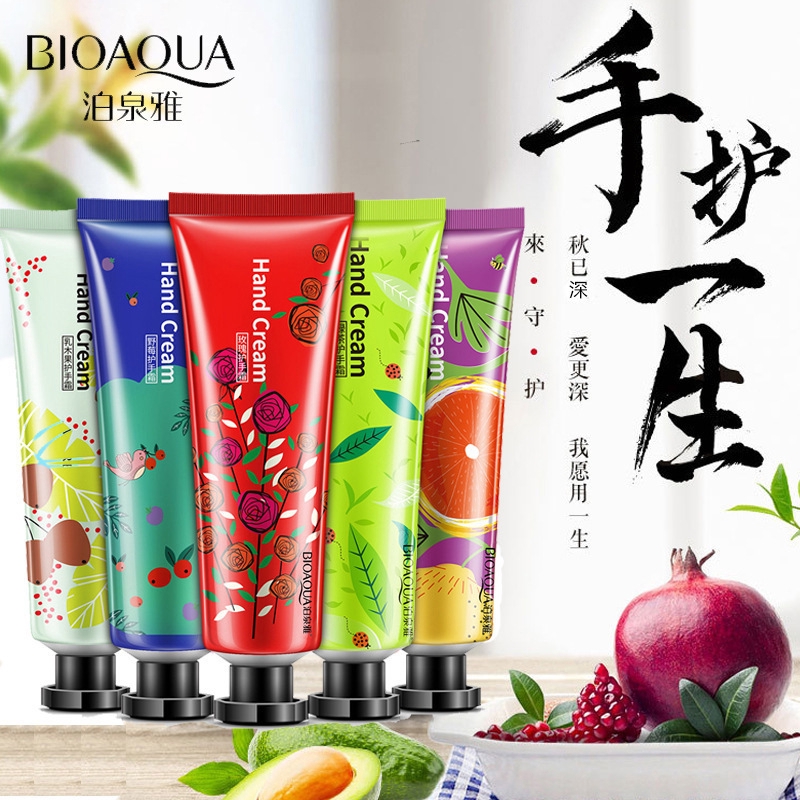 BIOAQUA 5pcs Hand Cream Plant Fragrance Moisturizing Travel Hand Cream Set