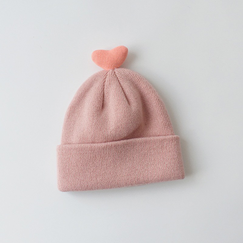 Mũ len tim mũ beanie nhiều màu sắc cực dễ thương cho bé MS-04