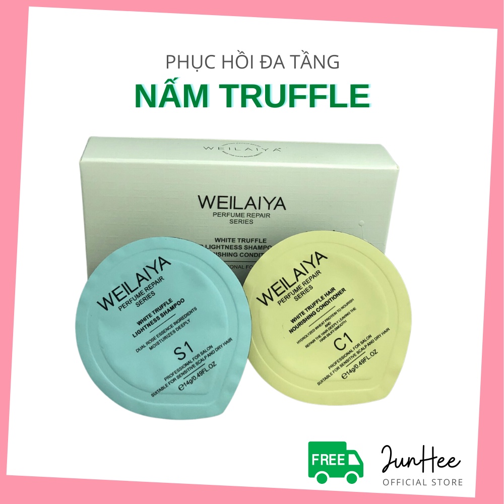 [Mini size] Dầu Gội Xả Phục Hồi Tóc Hư Tổn Đa Tầng Nấm Truffle Weilaiya, Phục Hồi Tóc Xơ, Khô