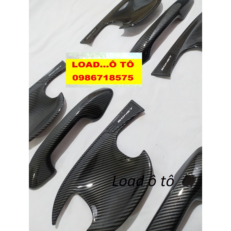 Ốp Tay Nắm Cửa Hõm Cửa Carbon Xe KIA Sonet 2022-23 Mẫu Vân Carbon Cao Cấp Loại 1