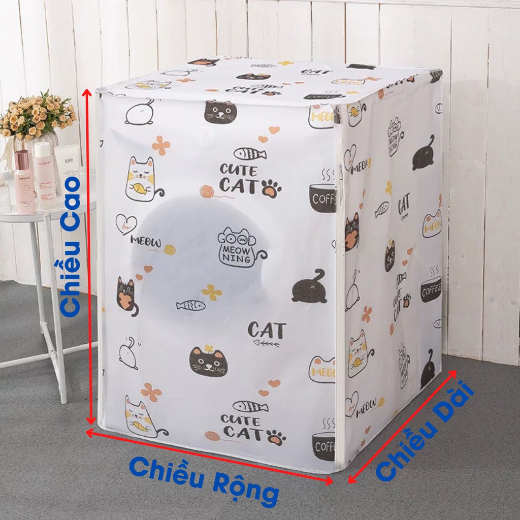 Bọc máy giặt Cao Cấp cửa đứng 6-8kg Chống Thấm ,Chống bám bụi ,Tháo Lắp dễ dàng