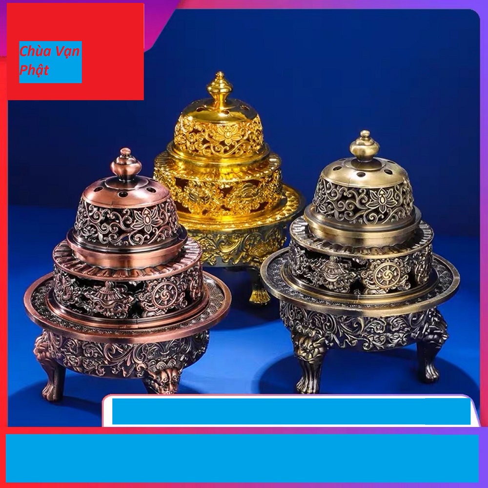 Lư hương 3 tầng 28cm phong thủy  xông trầm - Nhơn phát