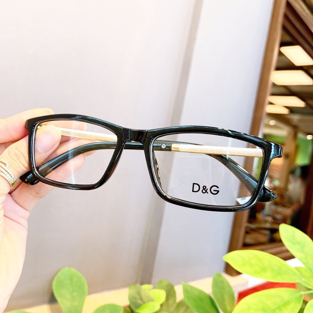 Gọng kính cận vuông A118 kèm sẳn tròng 0 độ chống ánh sáng xanh bảo vệ mắt trước màn hình phù hợp mặt tròn, dài