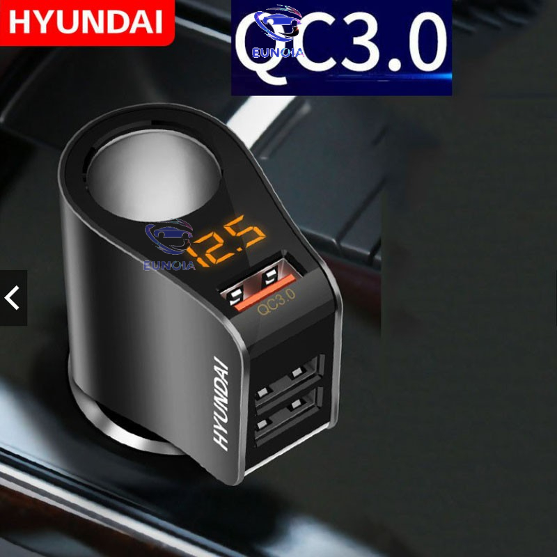Tẩu Sạc nhanh ô tô QC 3.0 - Tẩu chia sạc chính hãng Hyundai HY-10 dùng được cho mọi loại xe