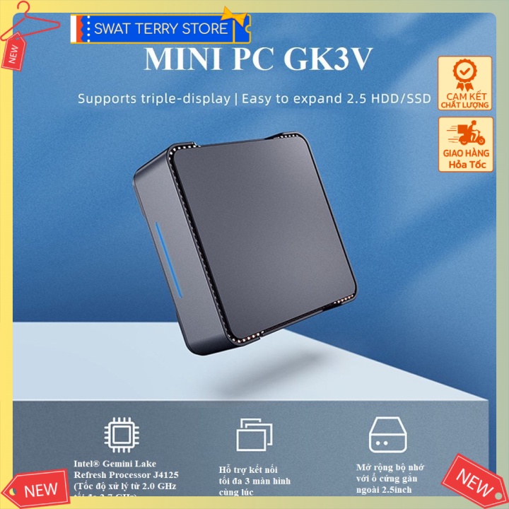 Máy tính PC MINI Window 11 Pro GK3V-J4125 8+128G Gemini Lake Refresh Processor 2.0GHz up to 2.7GHz