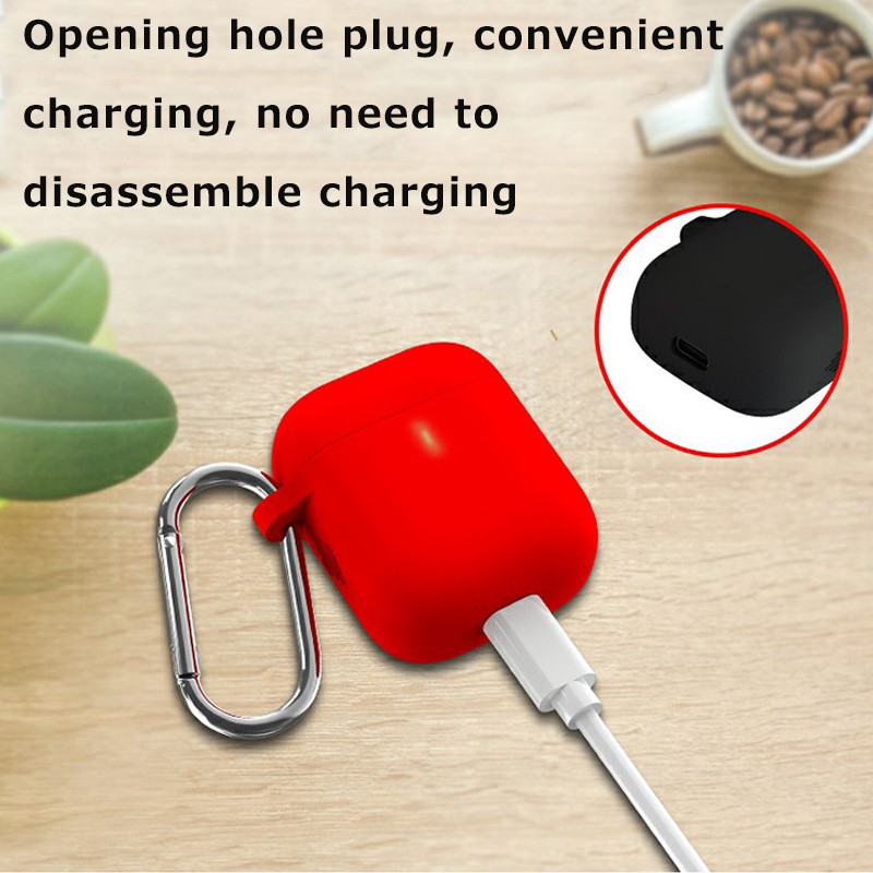 Vỏ hộp đựng tai nghe không dây silicone kèm móc chống mất cho OPPO Enco Free | BigBuy360 - bigbuy360.vn