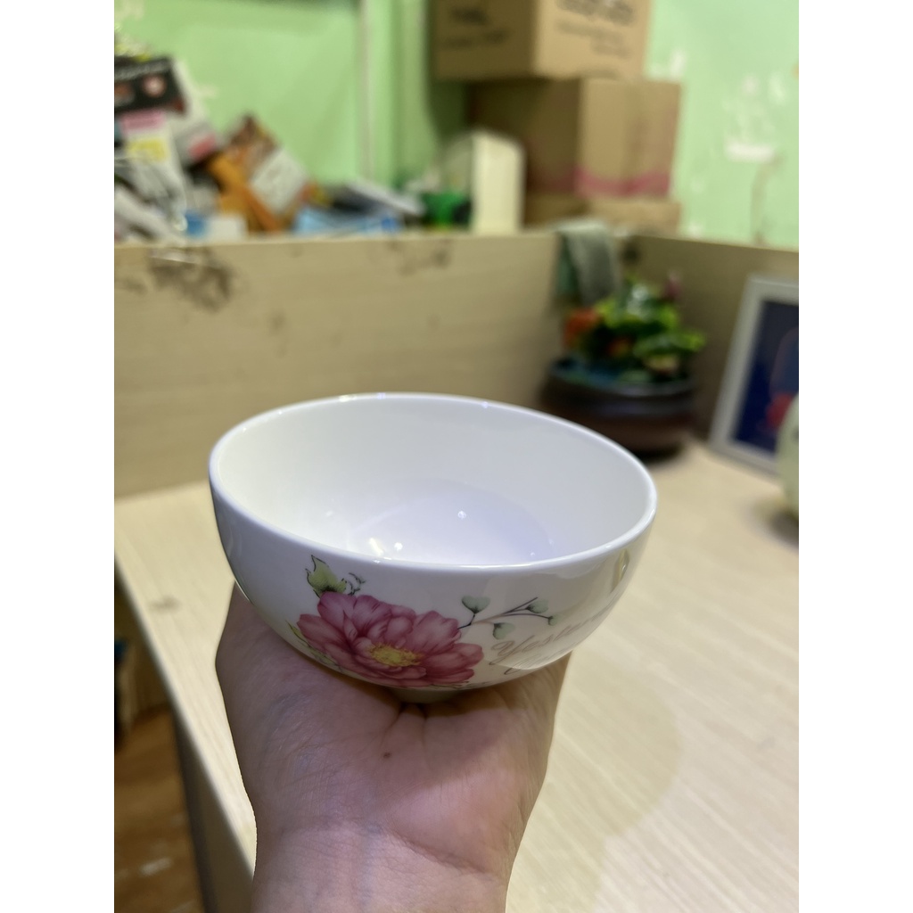 10 CÁI CHÉN CƠM SỨ HOA 3D SIZE 4.5 INCH